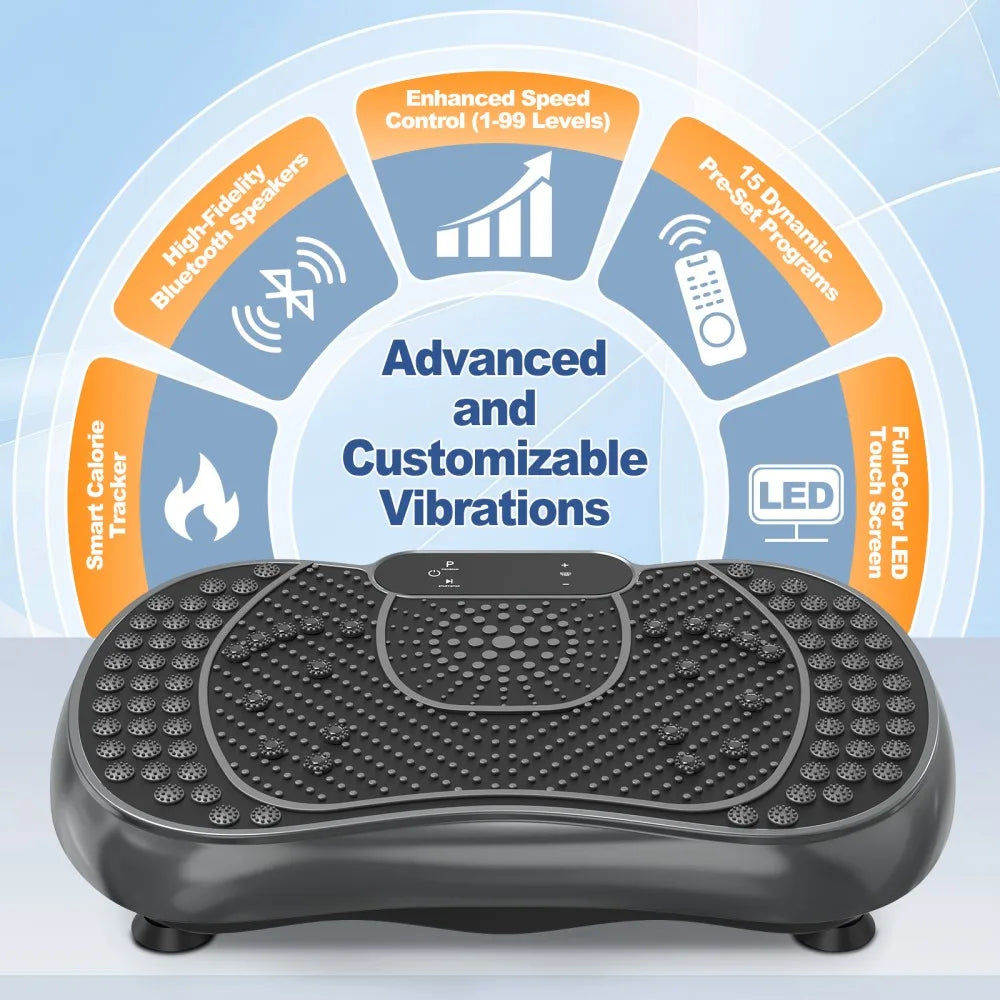 Vibrationsplatte mit 99 Intensitätsstufen für Ganzkörpertraining zuhause