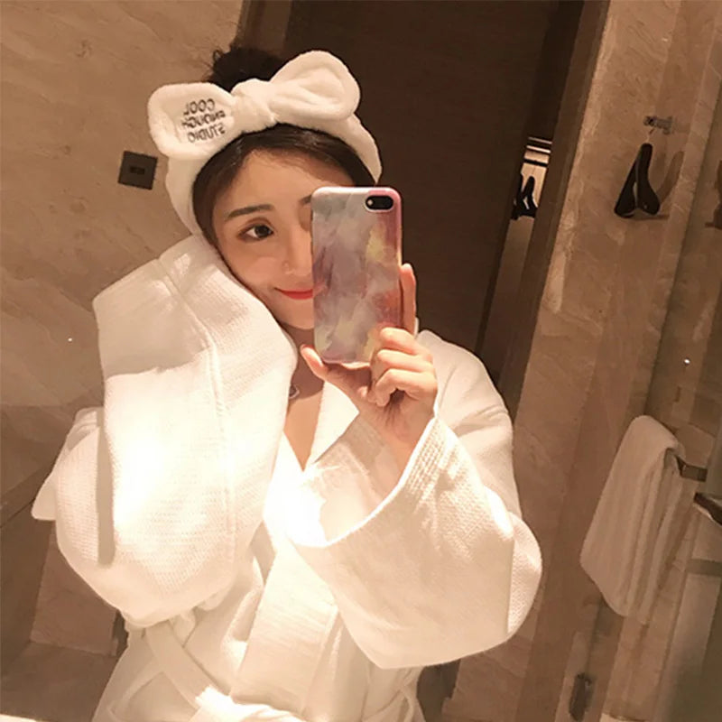 Weiches Haarband aus Coral Fleece mit Schleife & Tierohren für Damen & Mädchen