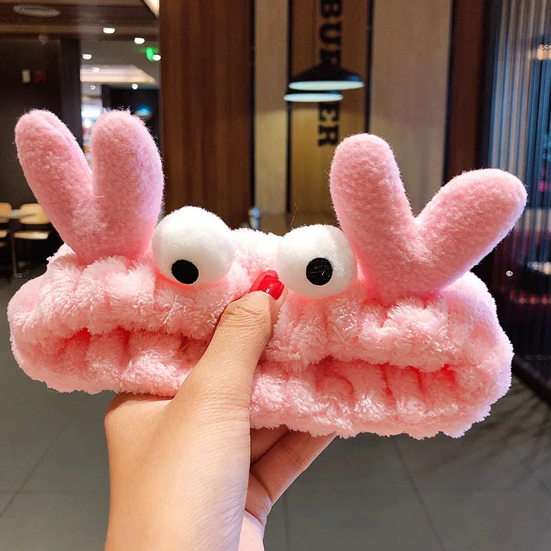 Weiches Haarband aus Coral Fleece mit Schleife & Tierohren für Damen & Mädchen