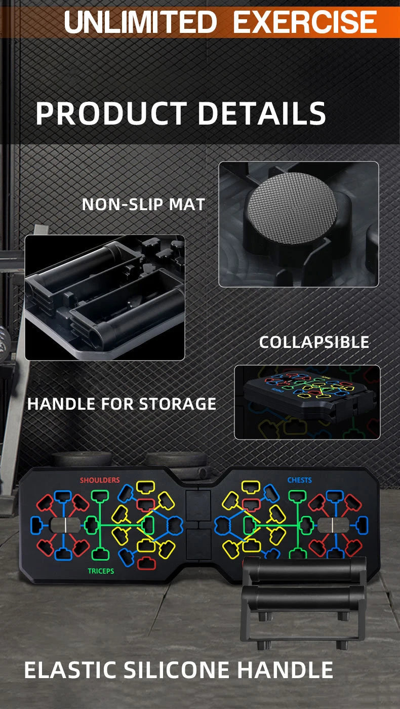 Multi-Function Push Up Board mit ergonomischen Push-Up Griffen für Ganzkörpertraining