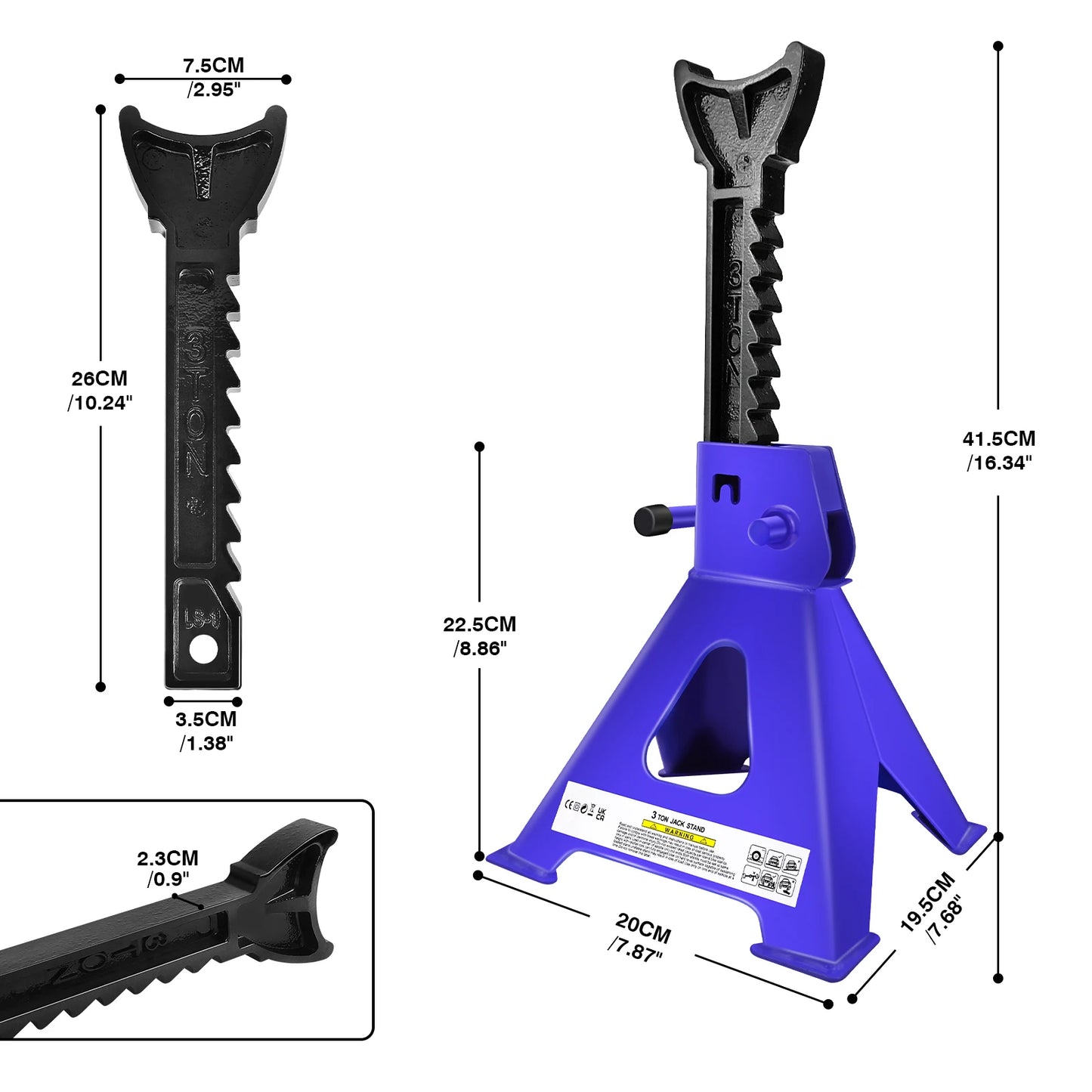2er Set Unterstellböcke 3T für Auto, Wohnwagen & Werkstatt