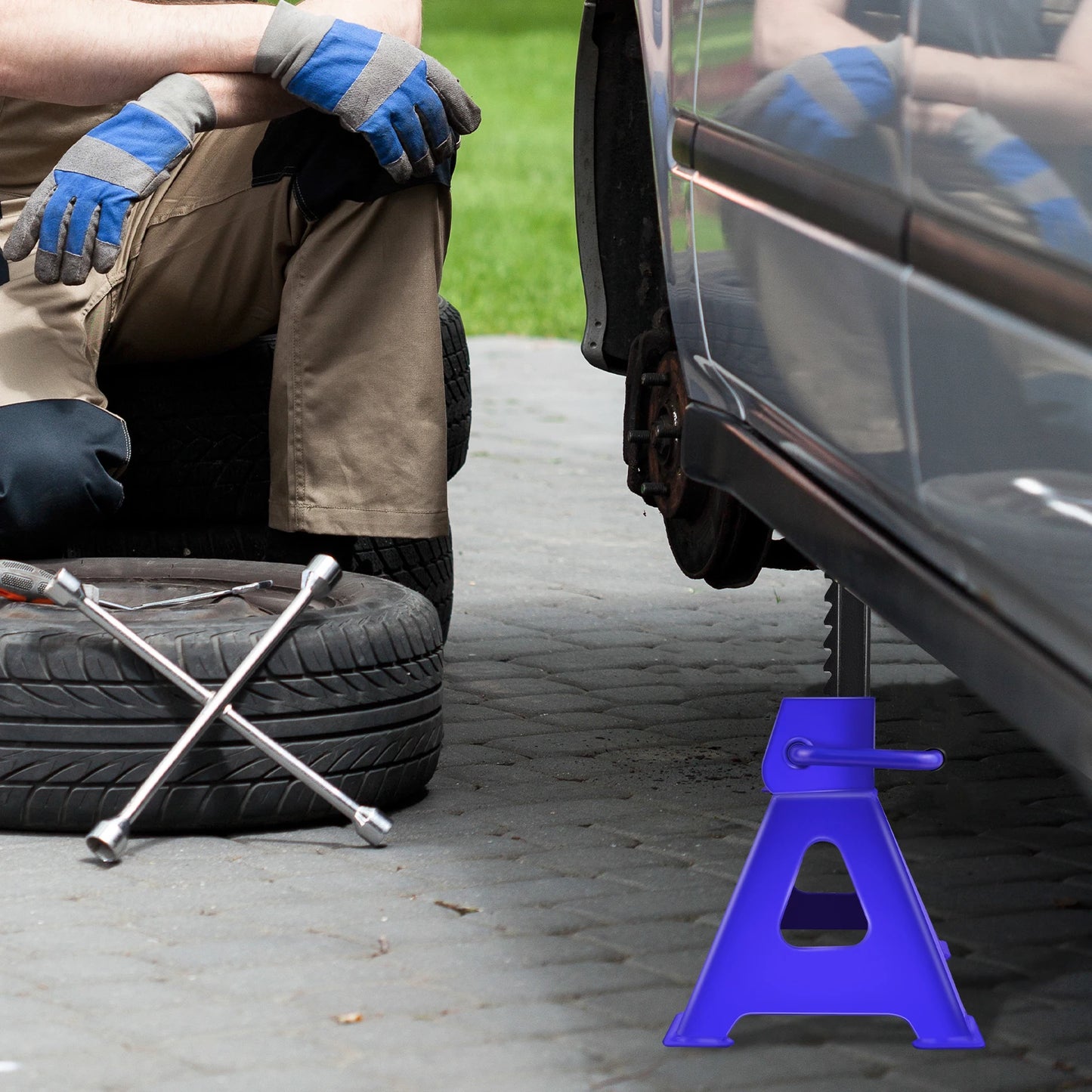 2er Set Unterstellböcke 3T für Auto, Wohnwagen & Werkstatt