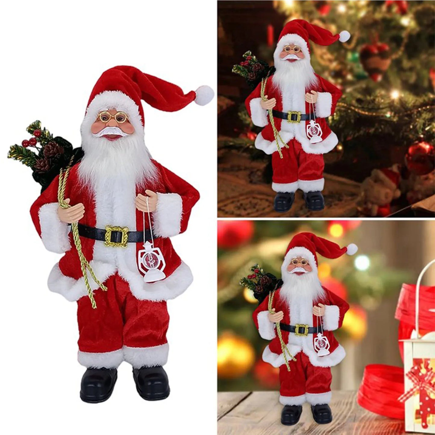 Weihnachtsmann Figur 30 cm – Niedliche Santa Claus Deko für Tisch, Kamin & Weihnachtsbaum | Festliche Weihnachtsdekoration