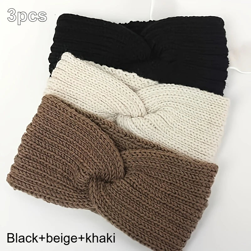 3er Set elegante Winter Stirnbänder für Damen, warm & stilvoll