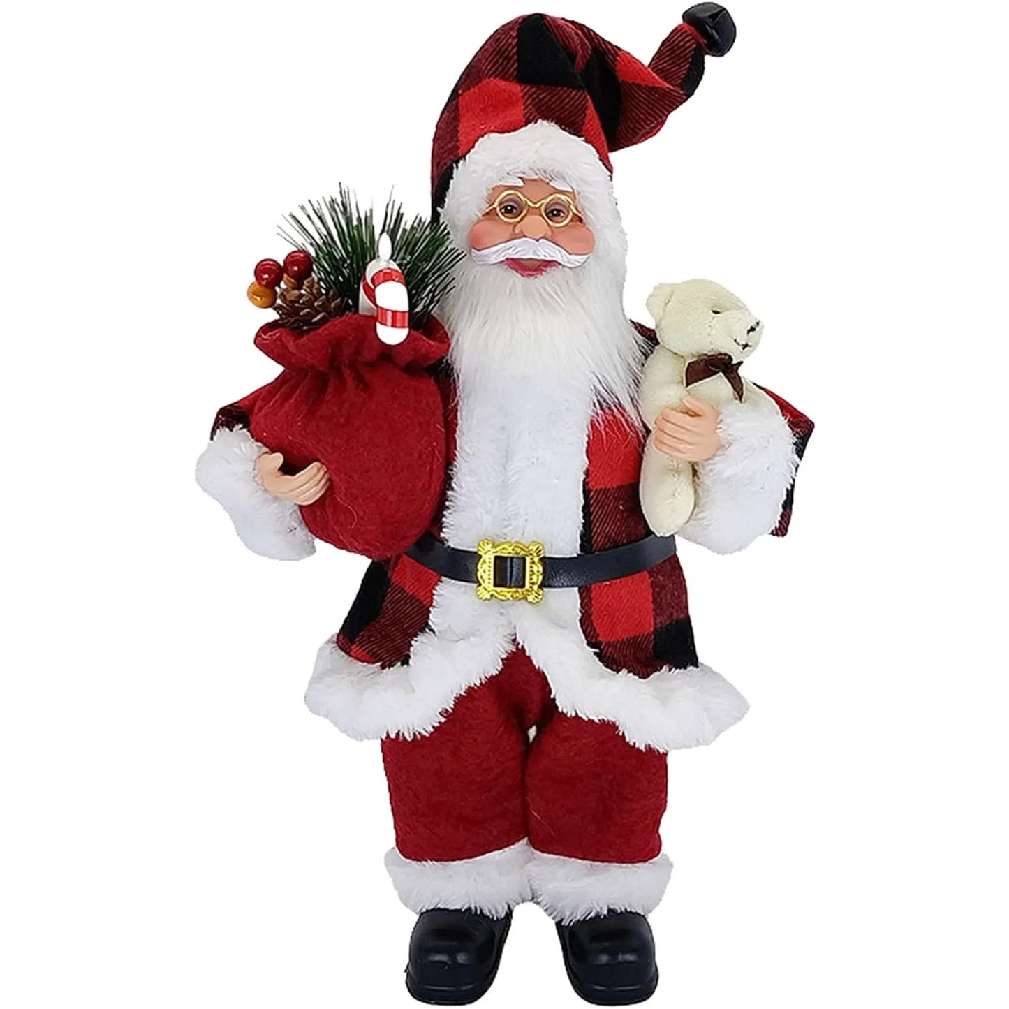 Weihnachtsmann Figur 30 cm – Niedliche Santa Claus Deko für Tisch, Kamin & Weihnachtsbaum | Festliche Weihnachtsdekoration