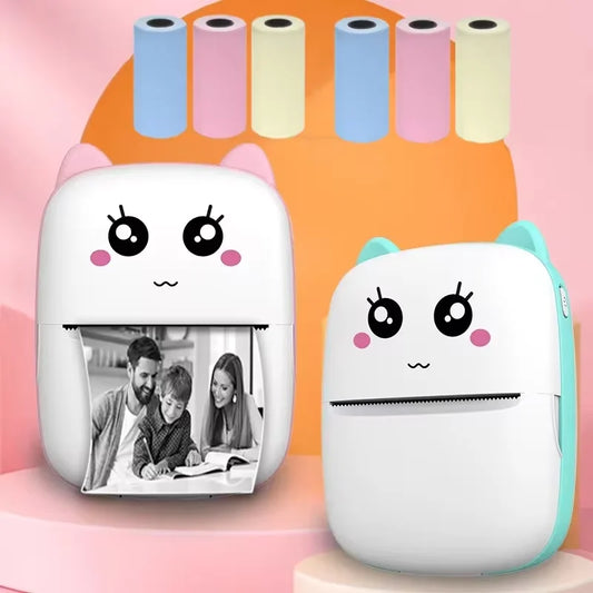 Tragbarer Mini-Thermodrucker – Bluetooth, Android & iOS, mit Papierrollen