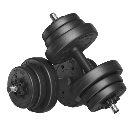 2-in-1 Hantelset 20 kg für Zuhause, flexibel als Kurzhantel & Langhantel