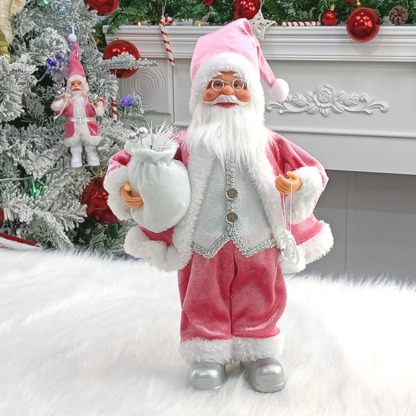 Weihnachtsmann Figur 30 cm – Niedliche Santa Claus Deko für Tisch, Kamin & Weihnachtsbaum | Festliche Weihnachtsdekoration
