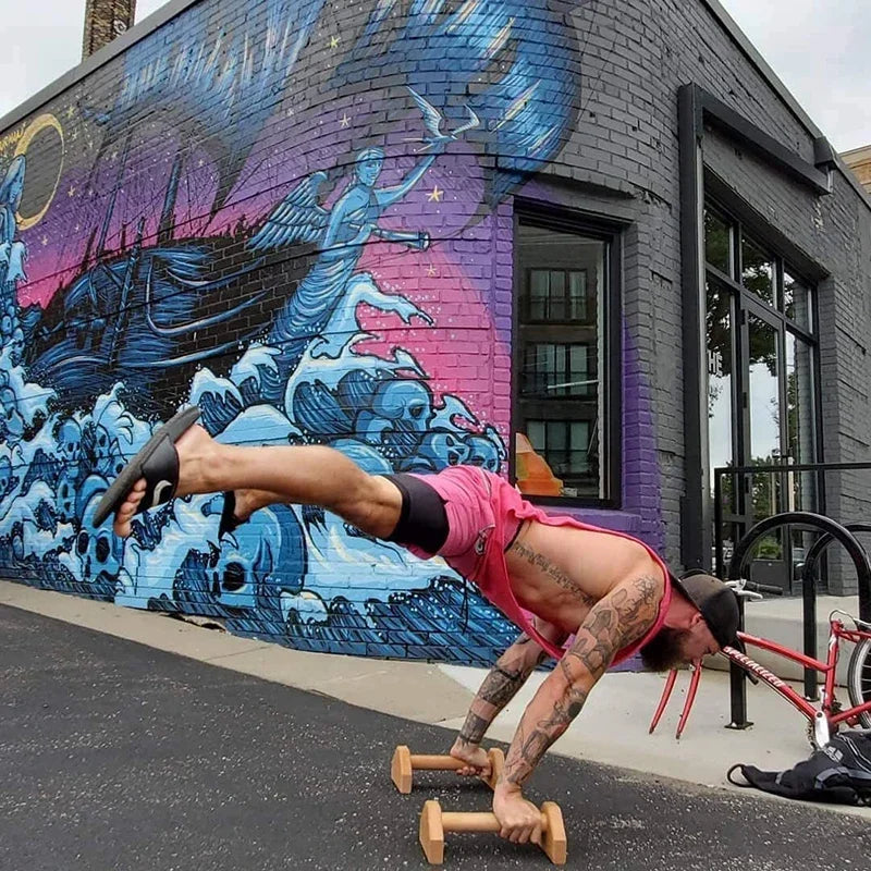 Holz Push-Up Ständer Parallettes mit rutschfestem Griff für Home Training