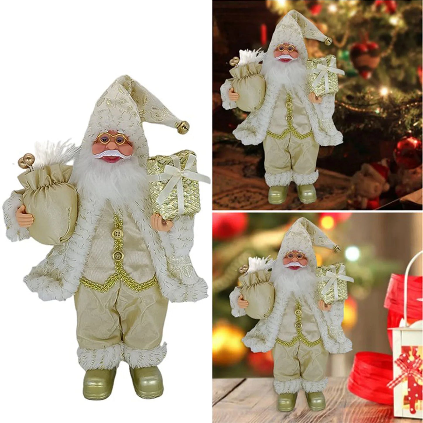 Weihnachtsmann Figur 30 cm – Niedliche Santa Claus Deko für Tisch, Kamin & Weihnachtsbaum | Festliche Weihnachtsdekoration