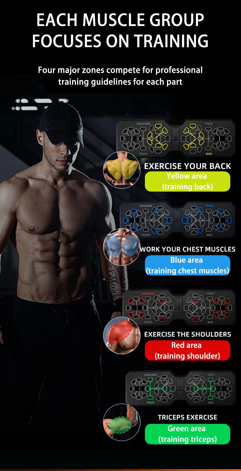 Multi-Function Push Up Board mit ergonomischen Push-Up Griffen für Ganzkörpertraining
