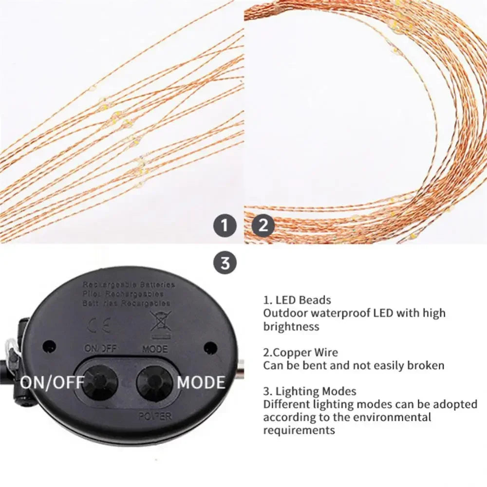 Solar Feuerwerkslicht – 90/150 LED Wasserdichte Gartenleuchte mit 8 Modi für Außenbereich & Weihnachtsdeko