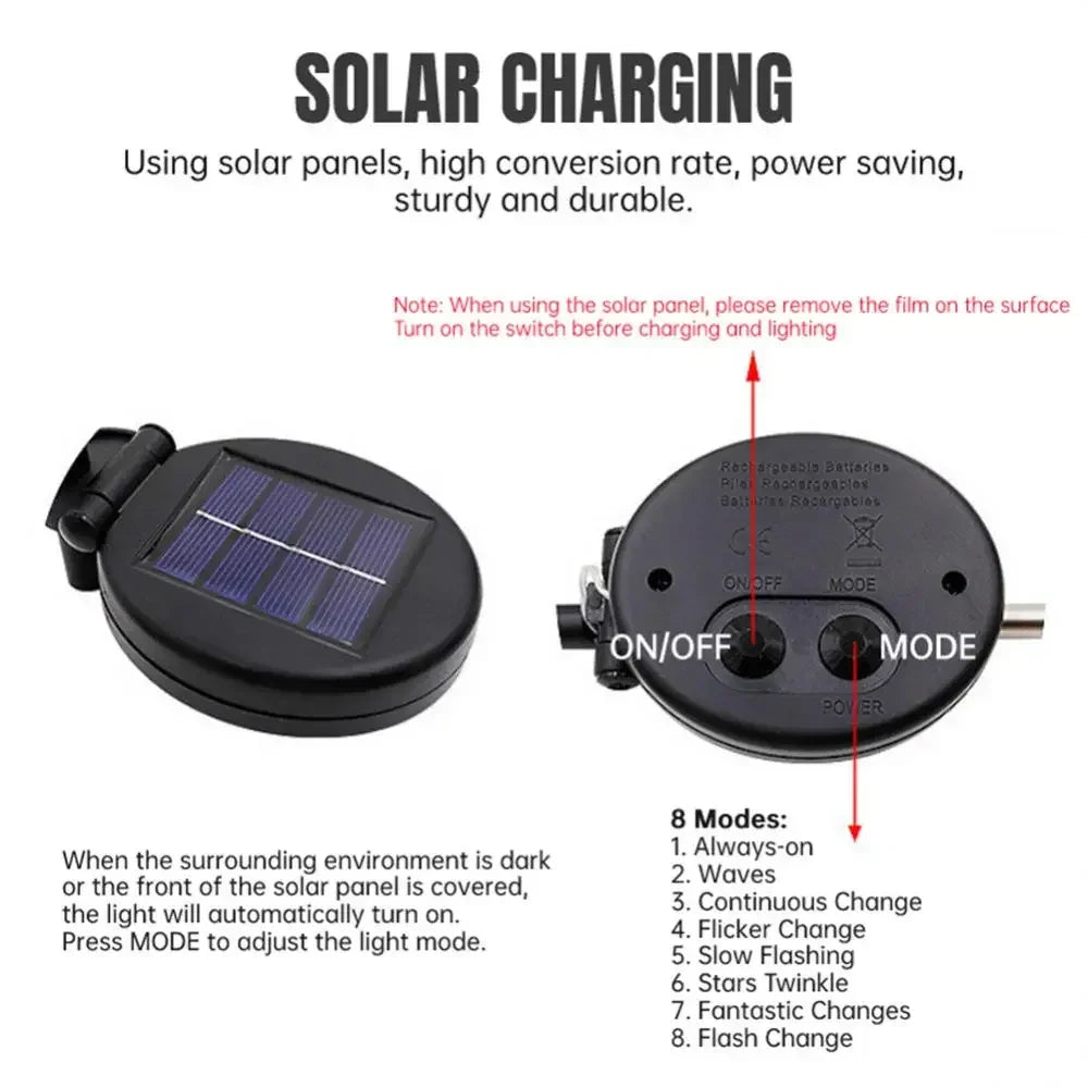 Solar Feuerwerkslicht – 90/150 LED Wasserdichte Gartenleuchte mit 8 Modi für Außenbereich & Weihnachtsdeko