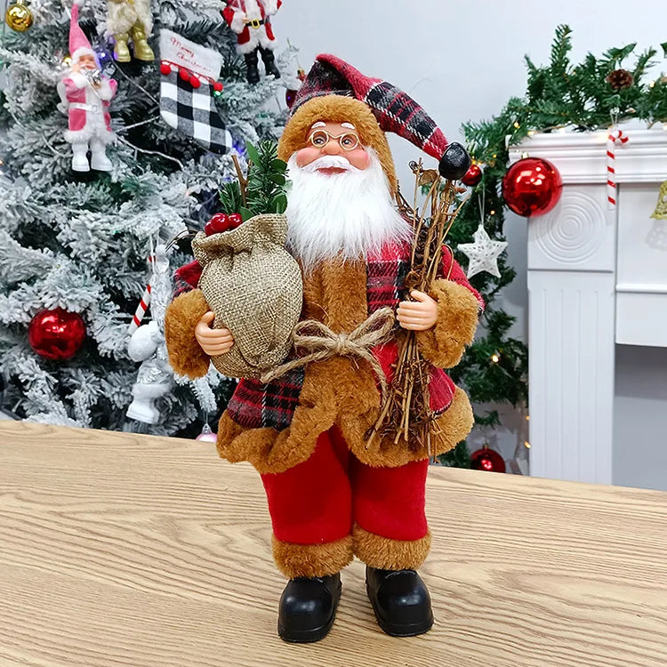 Weihnachtsmann Figur 30 cm – Niedliche Santa Claus Deko für Tisch, Kamin & Weihnachtsbaum | Festliche Weihnachtsdekoration