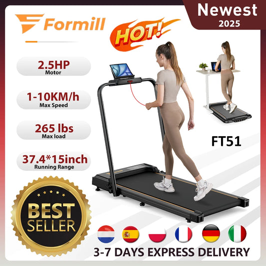 Formill FT51 2-in-1 Laufband für Zuhause, 1–10 km/h, leise & montagefrei