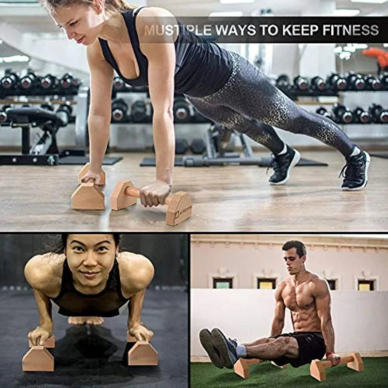 Holz Push-Up Ständer Parallettes mit rutschfestem Griff für Home Training