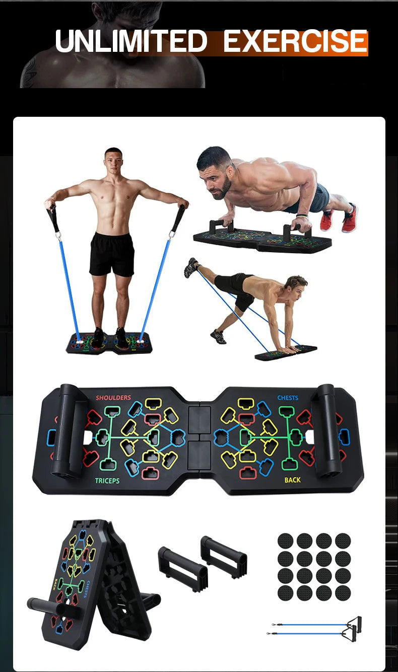 Multi-Function Push Up Board mit ergonomischen Push-Up Griffen für Ganzkörpertraining