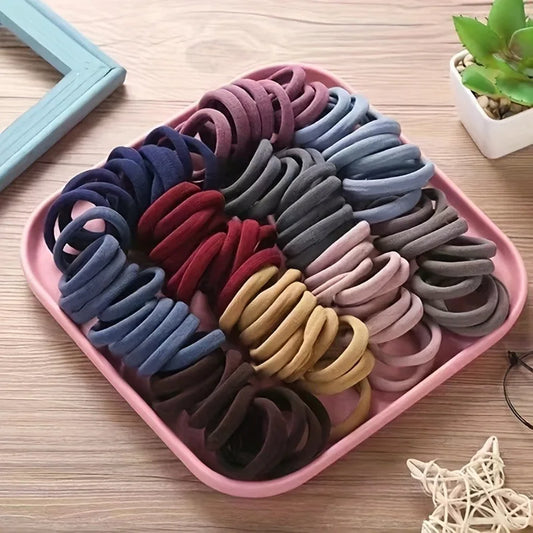 50er Set bunte Nylon Scrunchies für Damen & Mädchen
