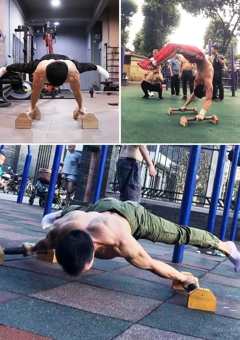 Holz Push-Up Ständer Parallettes mit rutschfestem Griff für Home Training