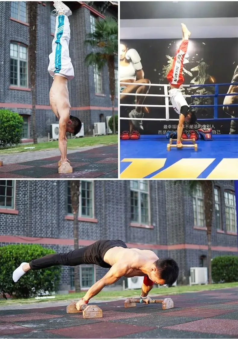 Holz Push-Up Ständer Parallettes mit rutschfestem Griff für Home Training