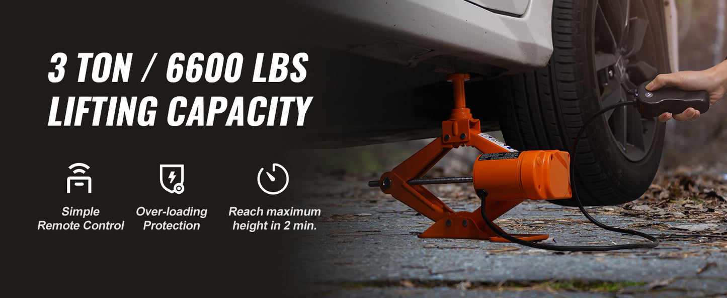 Elektrischer Auto Wagenheber 3T, 12V Scherenheber Set